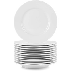 10 Strawberry Street Party Packs Round Appetizer Plates (Set Of 12), White
